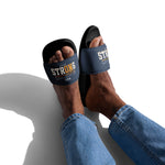 Men's "Stay Strong" Navy Slide Sandals