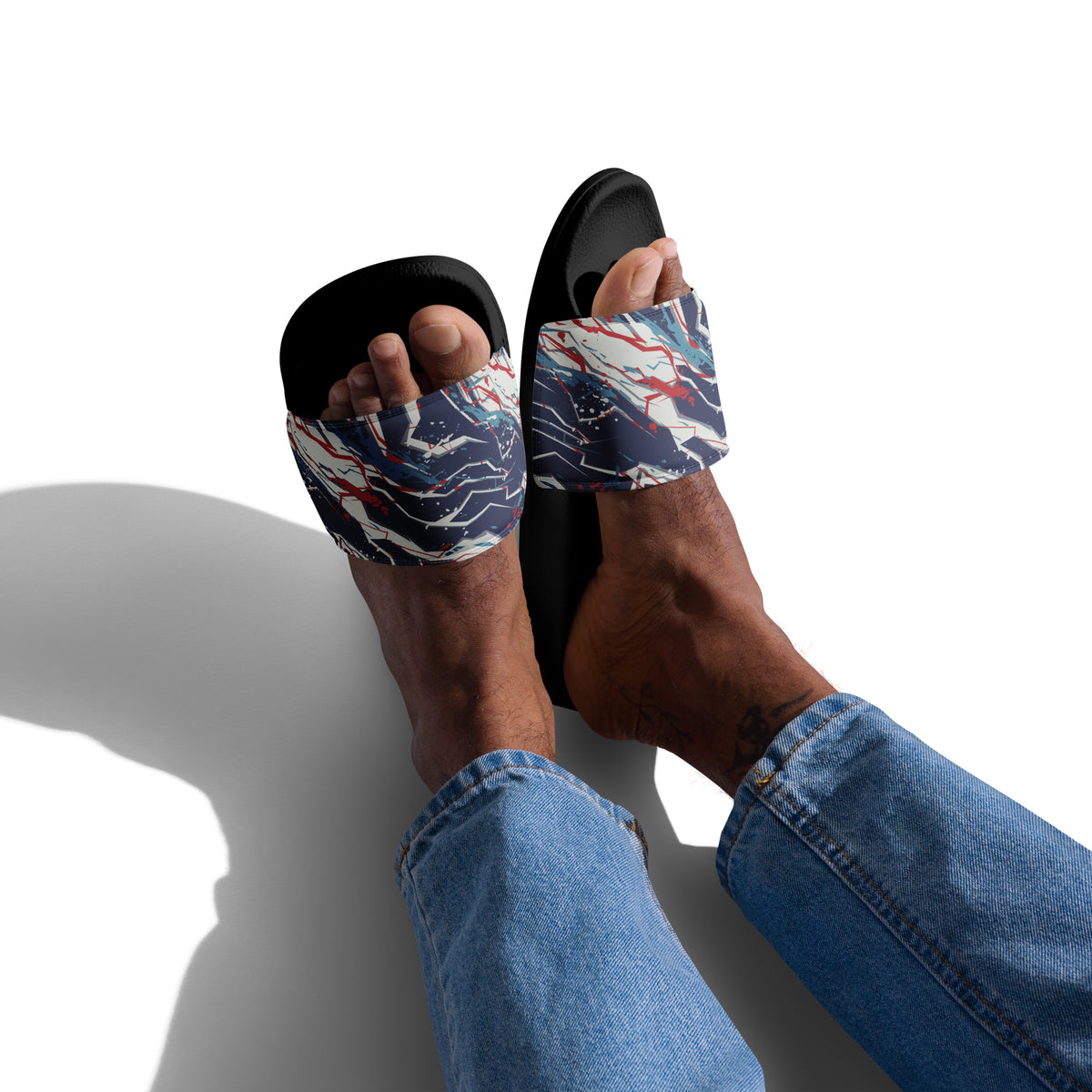 Men’s Abstract Print Slides
