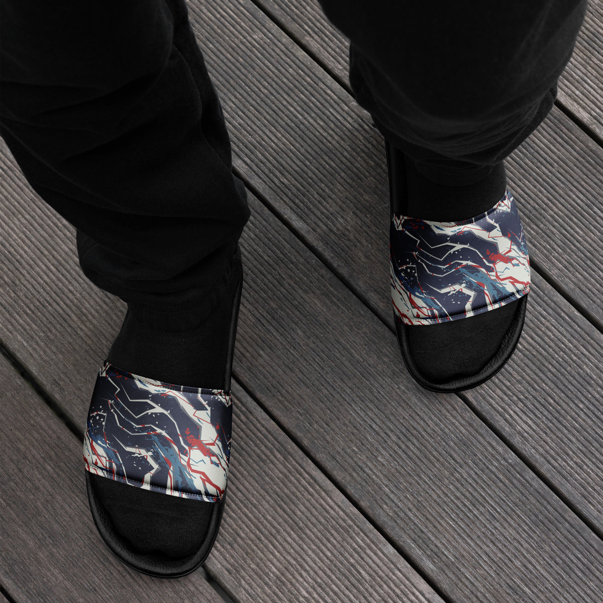 Men’s Abstract Print Slides