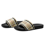 Men's Beige Plaid Slide Sandals