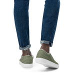 Men's Olive Textured Slip-On Shoes
