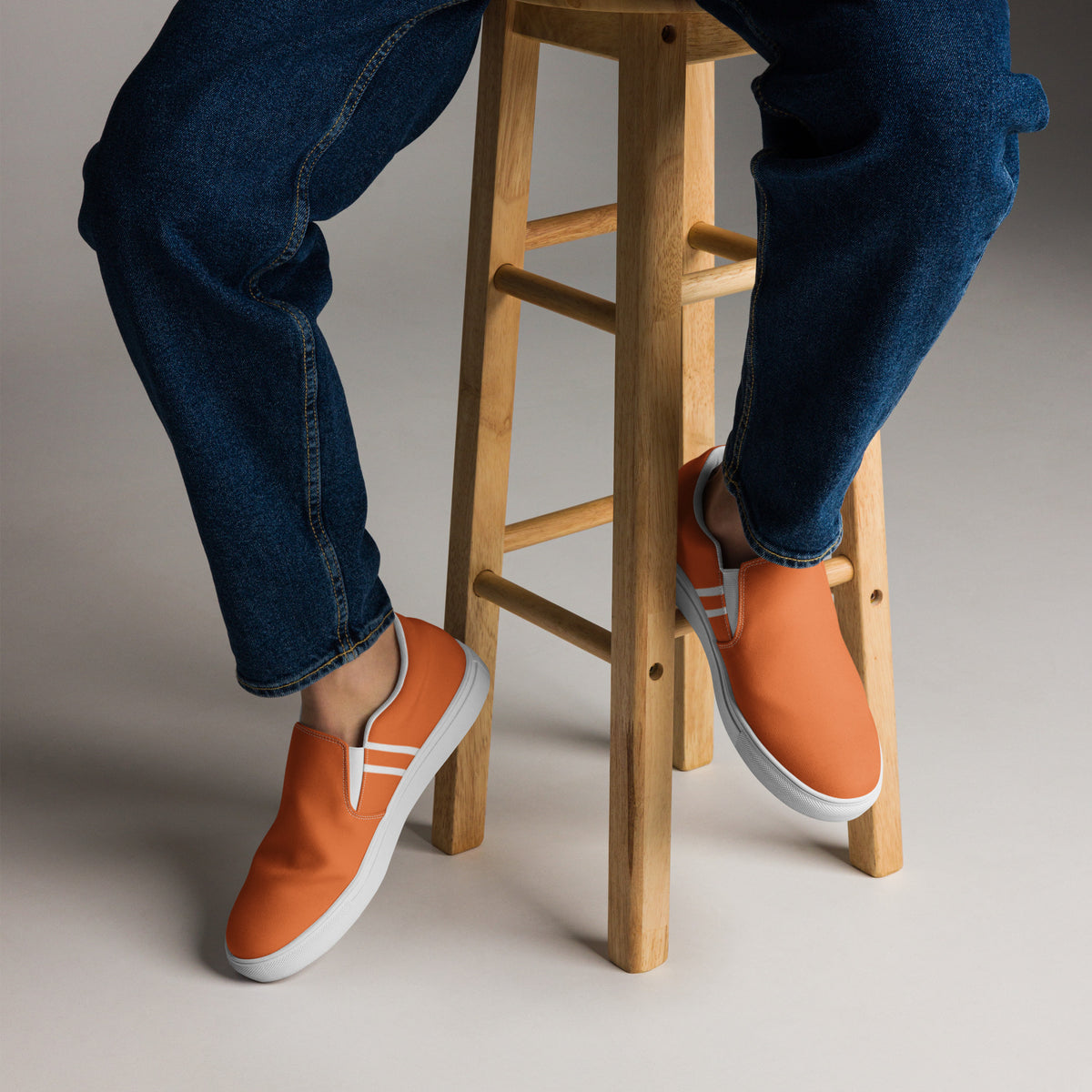 Men's Vibrant Orange Slip-On Shoes