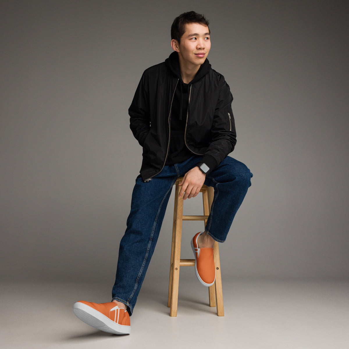 Men's Vibrant Orange Slip-On Shoes