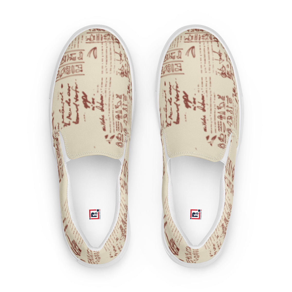 Men's Ancient Script Printed Slip-On Shoes