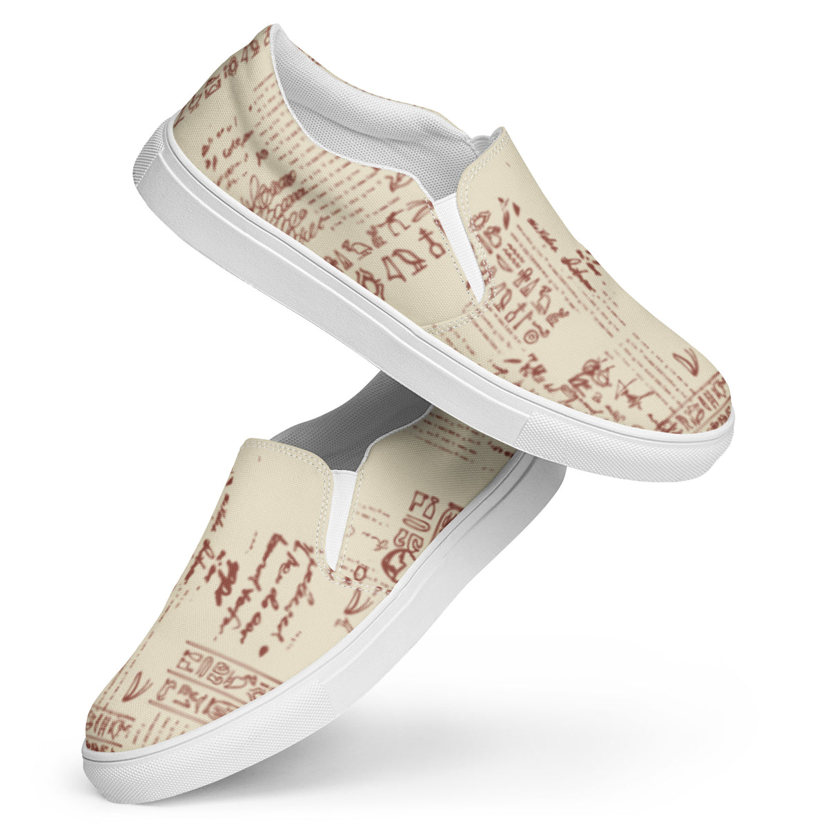 Men's Ancient Script Printed Slip-On Shoes