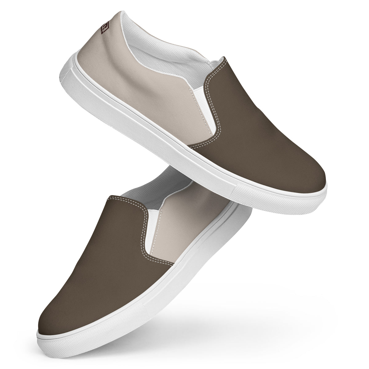 Men's Brown & Beige Slip-On Shoes