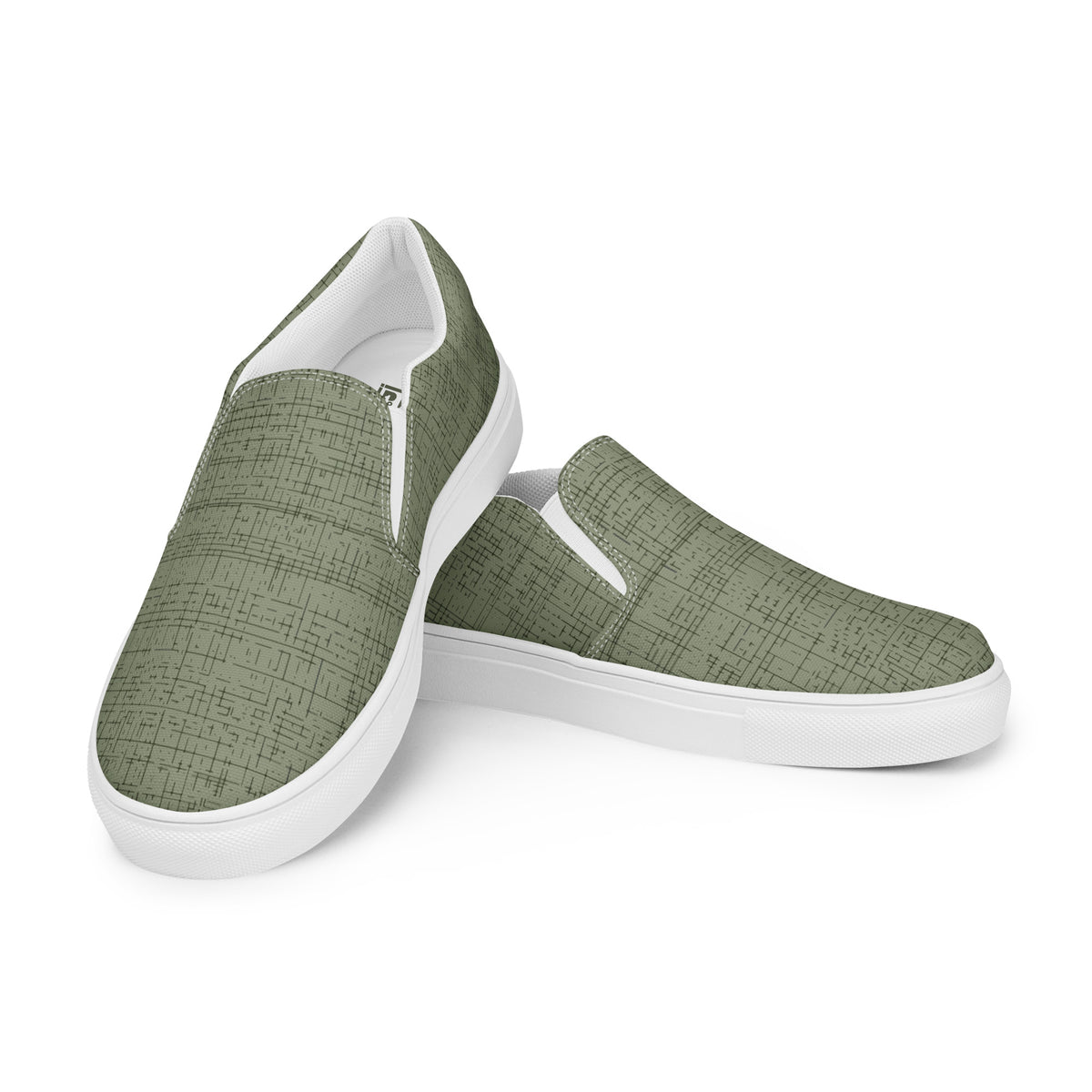 Men's Olive Textured Slip-On Shoes