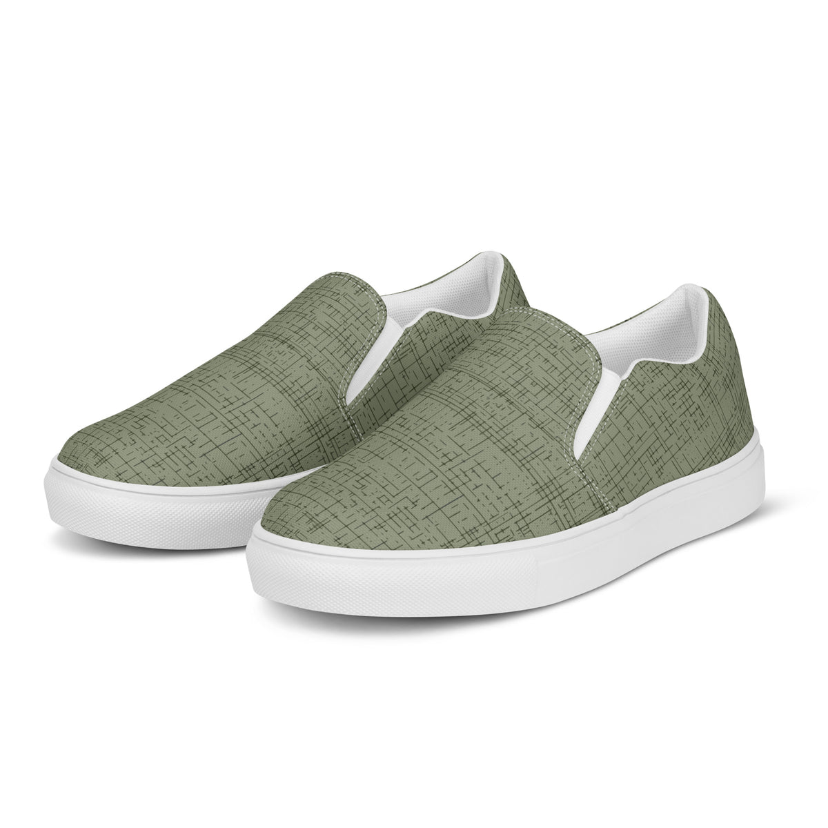 Men's Olive Textured Slip-On Shoes