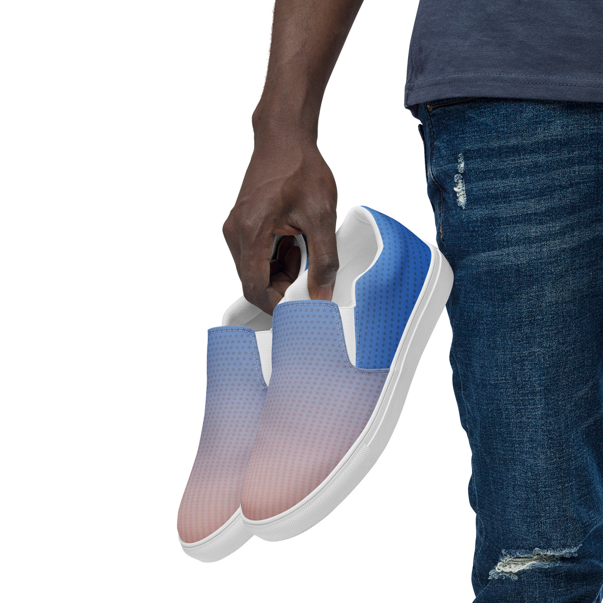 Men's Blue Gradient Slip-On Shoes