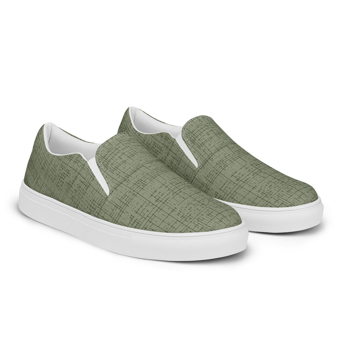 Men's Olive Textured Slip-On Shoes
