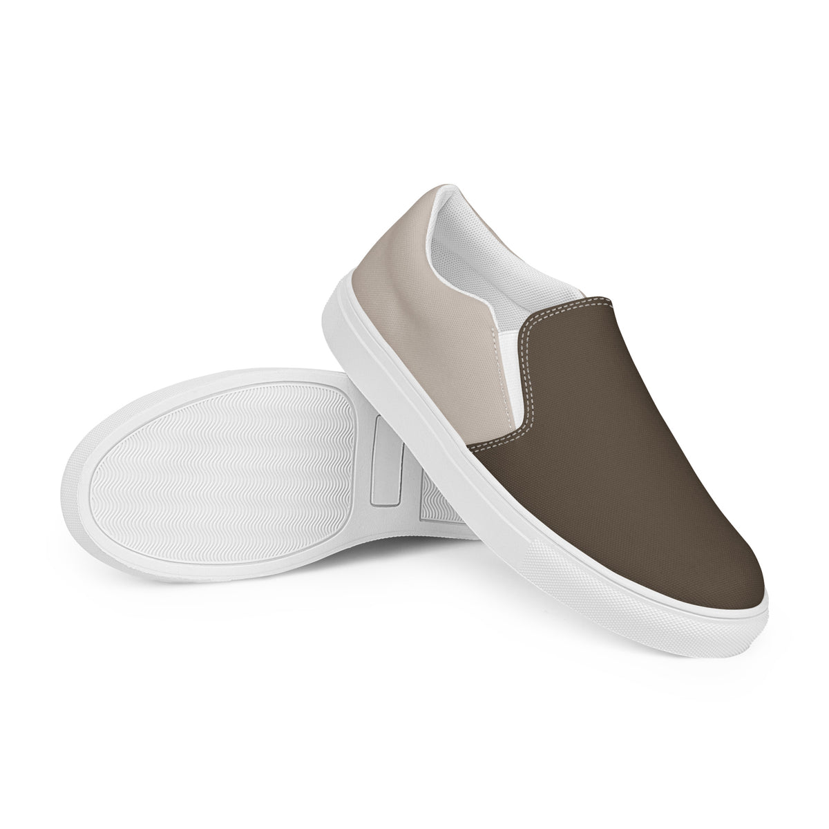 Men's Brown & Beige Slip-On Shoes