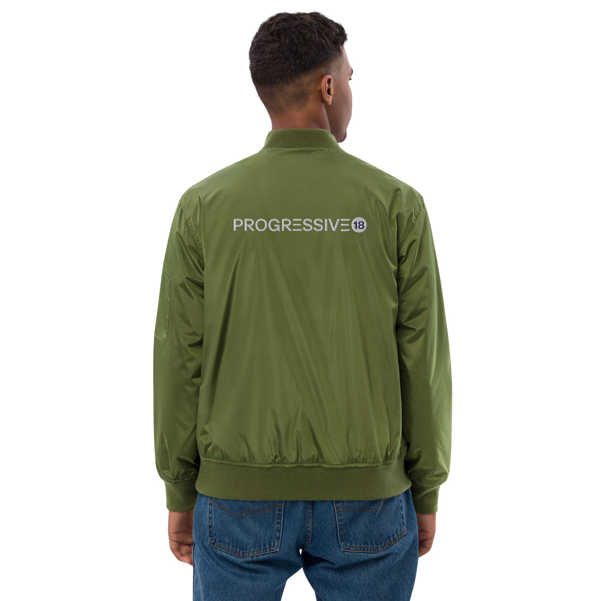 Men’s Olive Green Bomber Jacket – Sleek, Lightweight & Versatile
