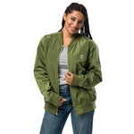 Women's Classic Olive Green Bomber Jacket
