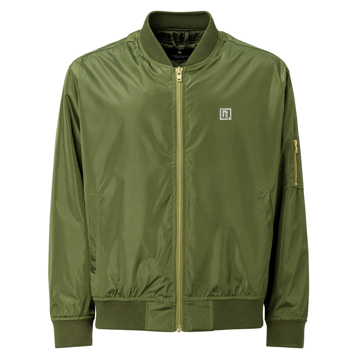 Men’s Olive Green Bomber Jacket – "Be Brave, Be Yourself"