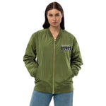 Women's Olive Green Bomber Jacket – ""Move Fast"" Streetwear Edition