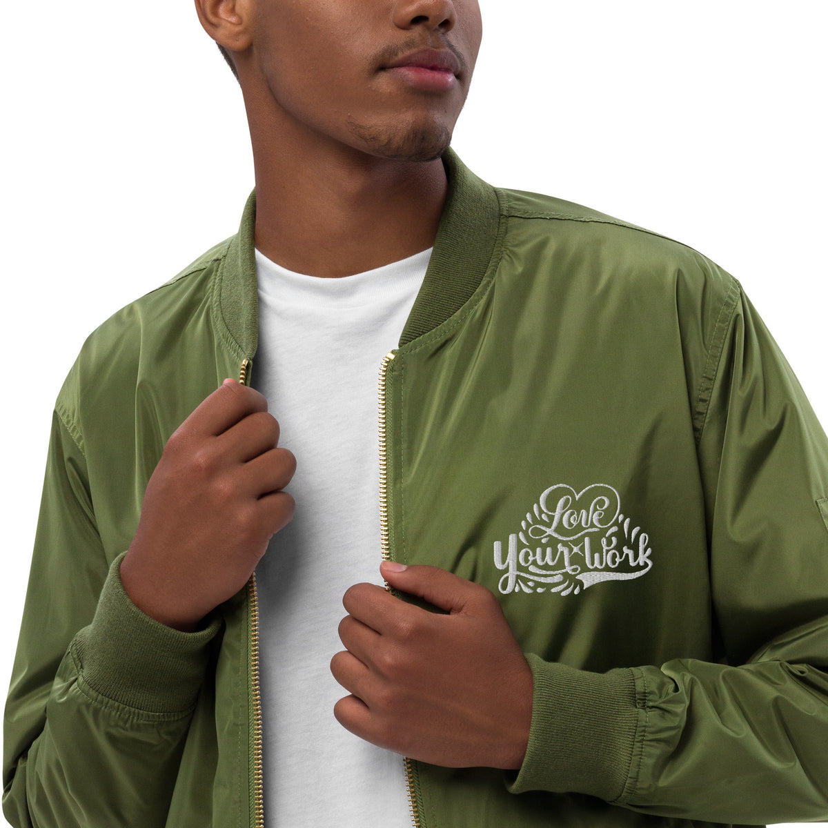 Men’s Olive Green Bomber Jacket – Sleek, Lightweight & Versatile