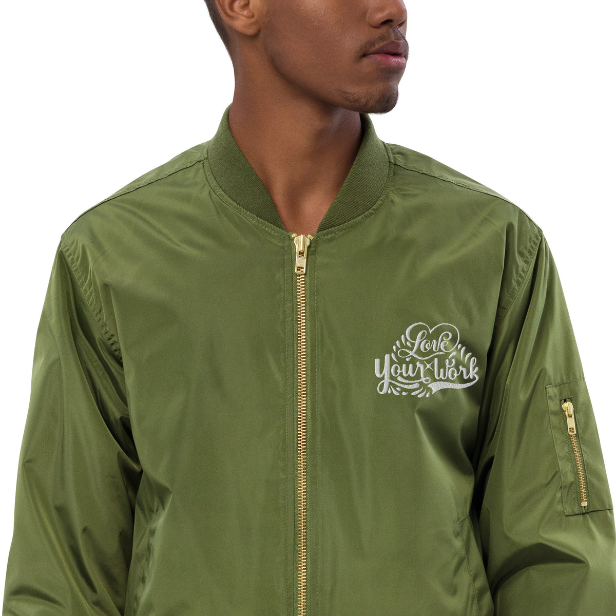Men’s Olive Green Bomber Jacket – Sleek, Lightweight & Versatile