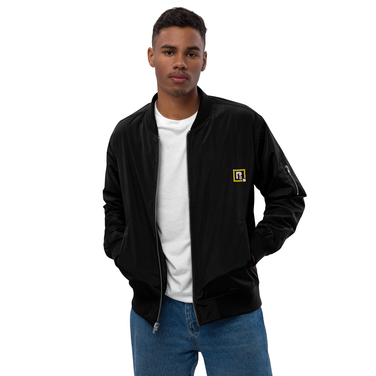 Men’s Black Classic Bomber Jacket – Sleek, Lightweight & Versatile
