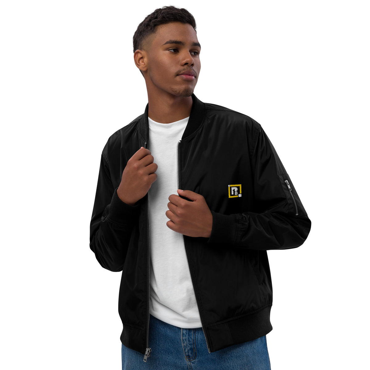 Men’s Black Classic Bomber Jacket – Sleek, Lightweight & Versatile