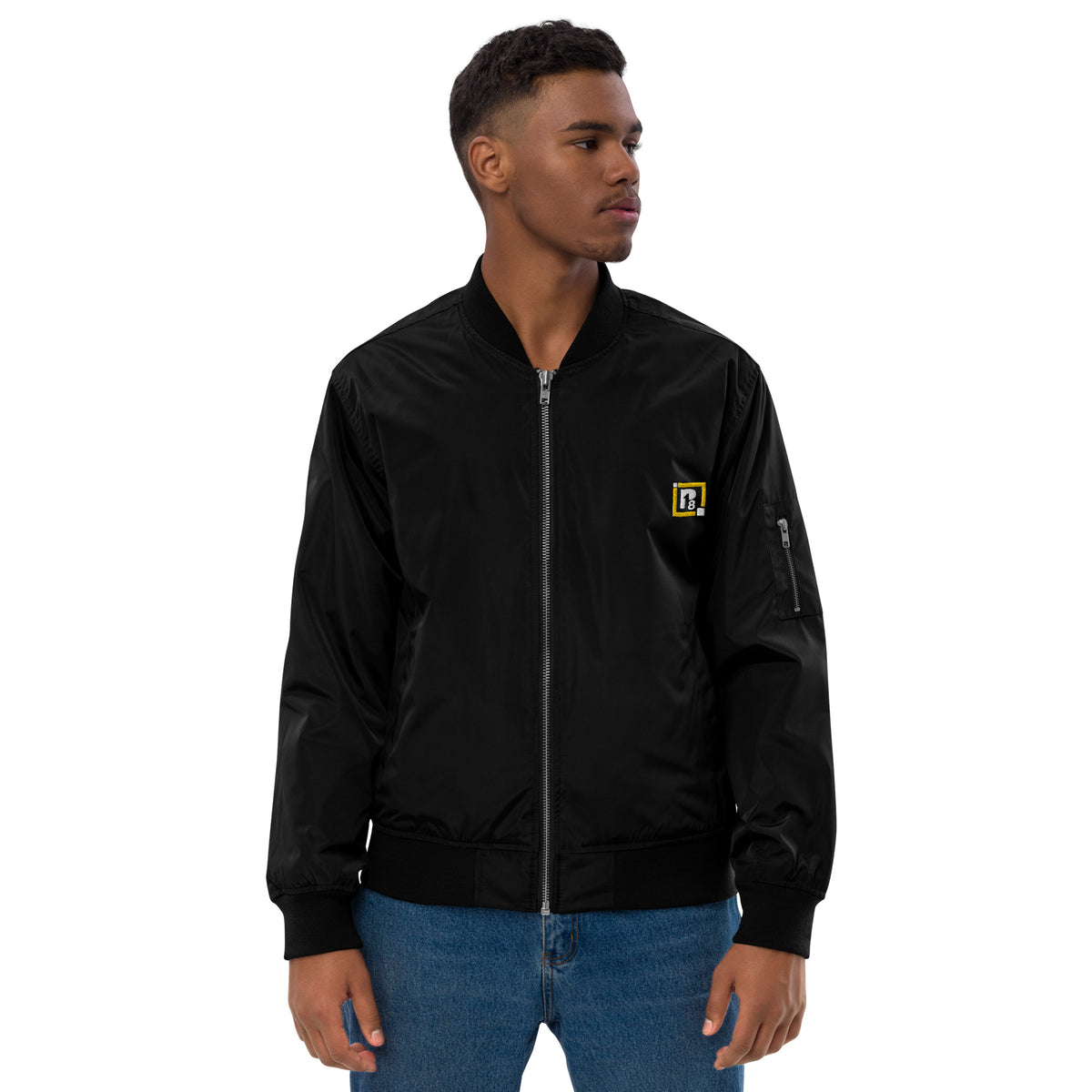 Men’s Black Classic Bomber Jacket – Sleek, Lightweight & Versatile