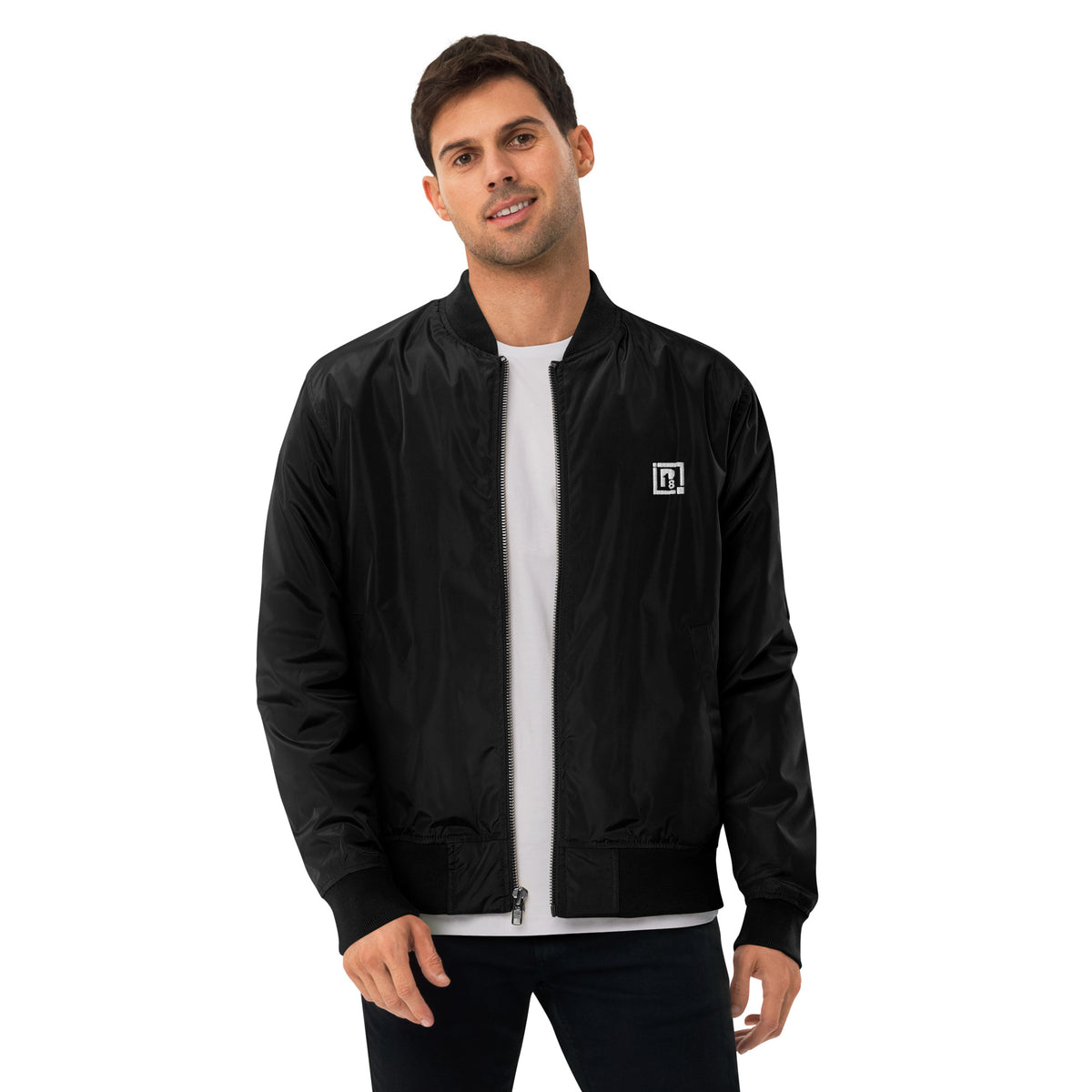 Men’s Black Lightweight Bomber Jacket – Sleek, Minimalist & Versatile