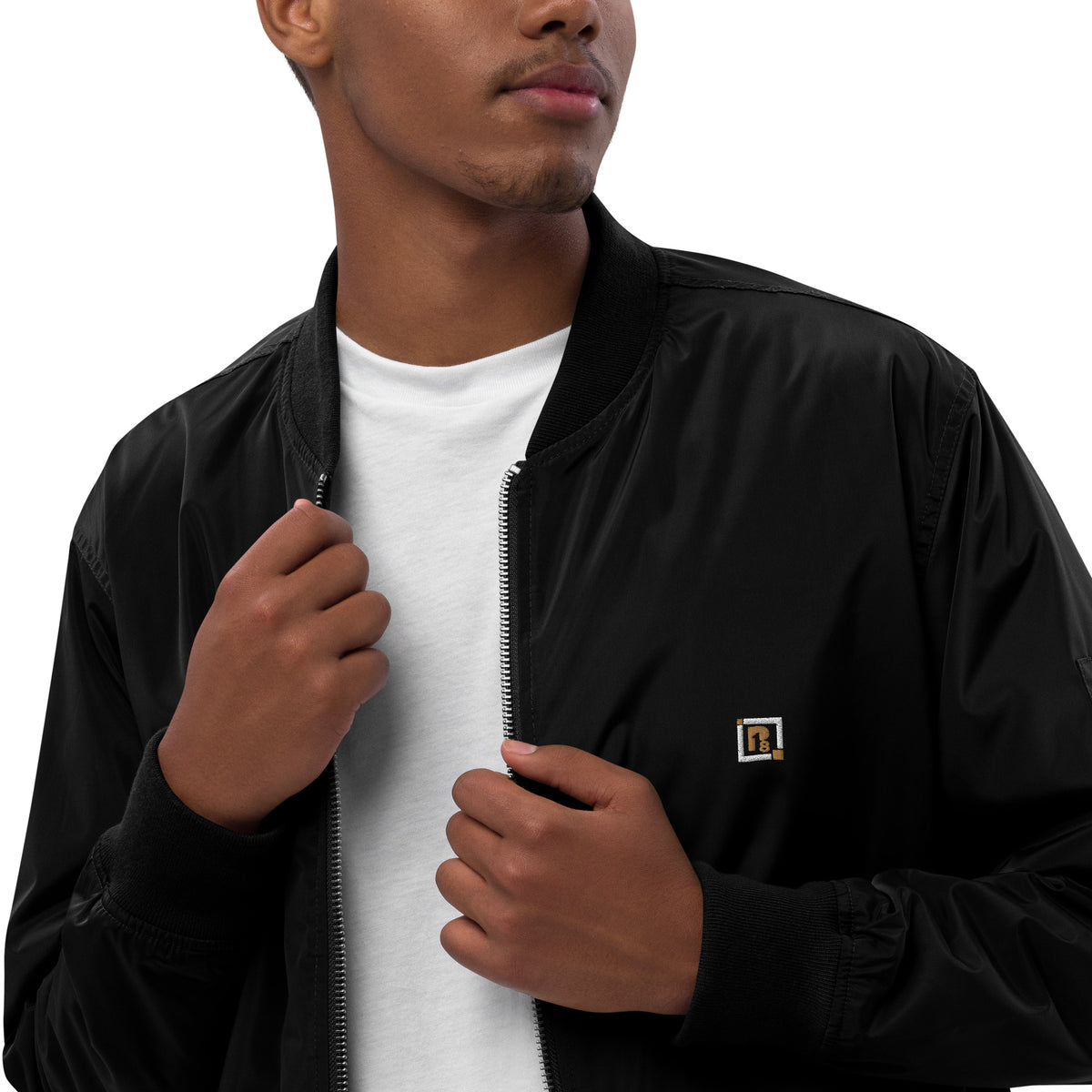 Men’s Black Bomber Jacket – "No Rules, No Limits"