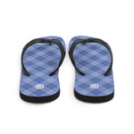 Men's Blue Plaid Flip-Flops