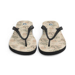Women's Earth-Tone Leaf Print Flip Flops