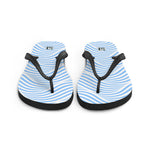 Women's Blue Wave Print Flip Flops
