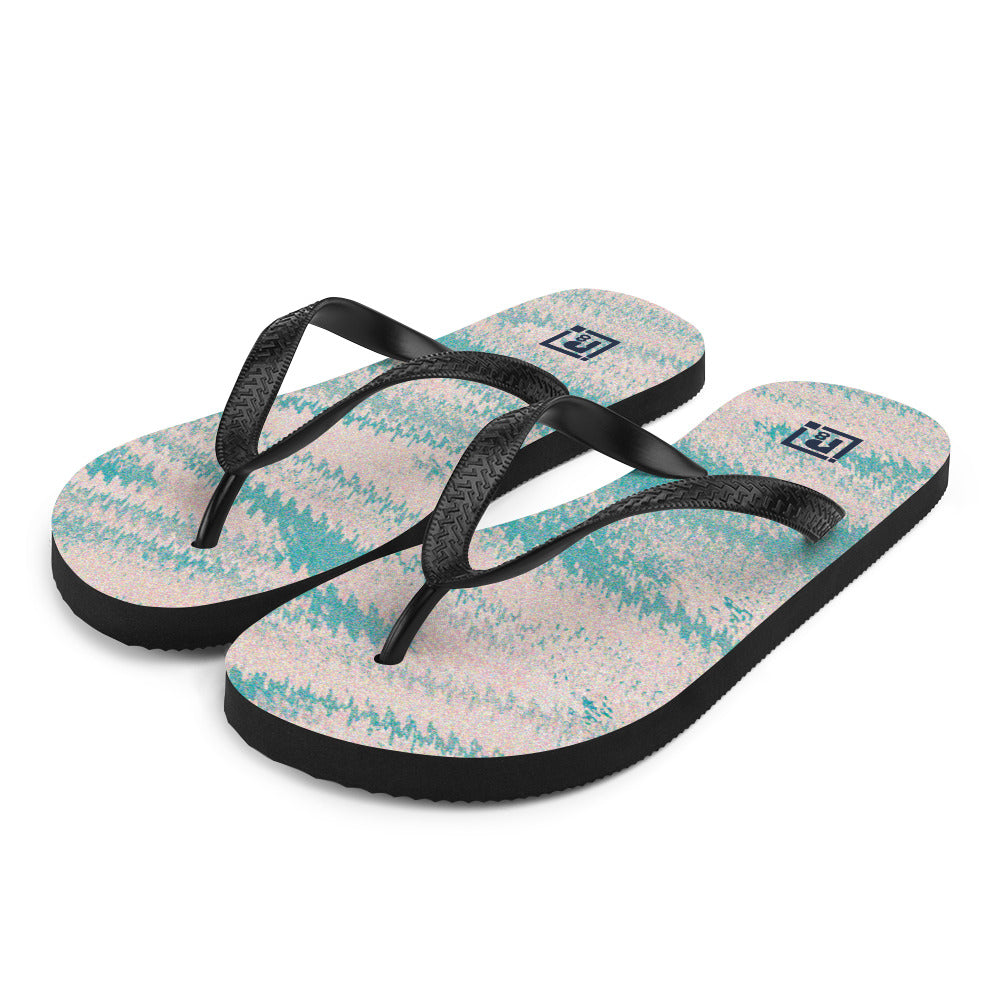 Women's Aqua Pastel Texture Flip Flops