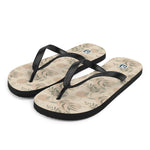 Women's Earth-Tone Leaf Print Flip Flops