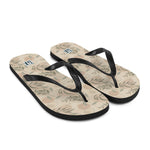 Women's Earth-Tone Leaf Print Flip Flops