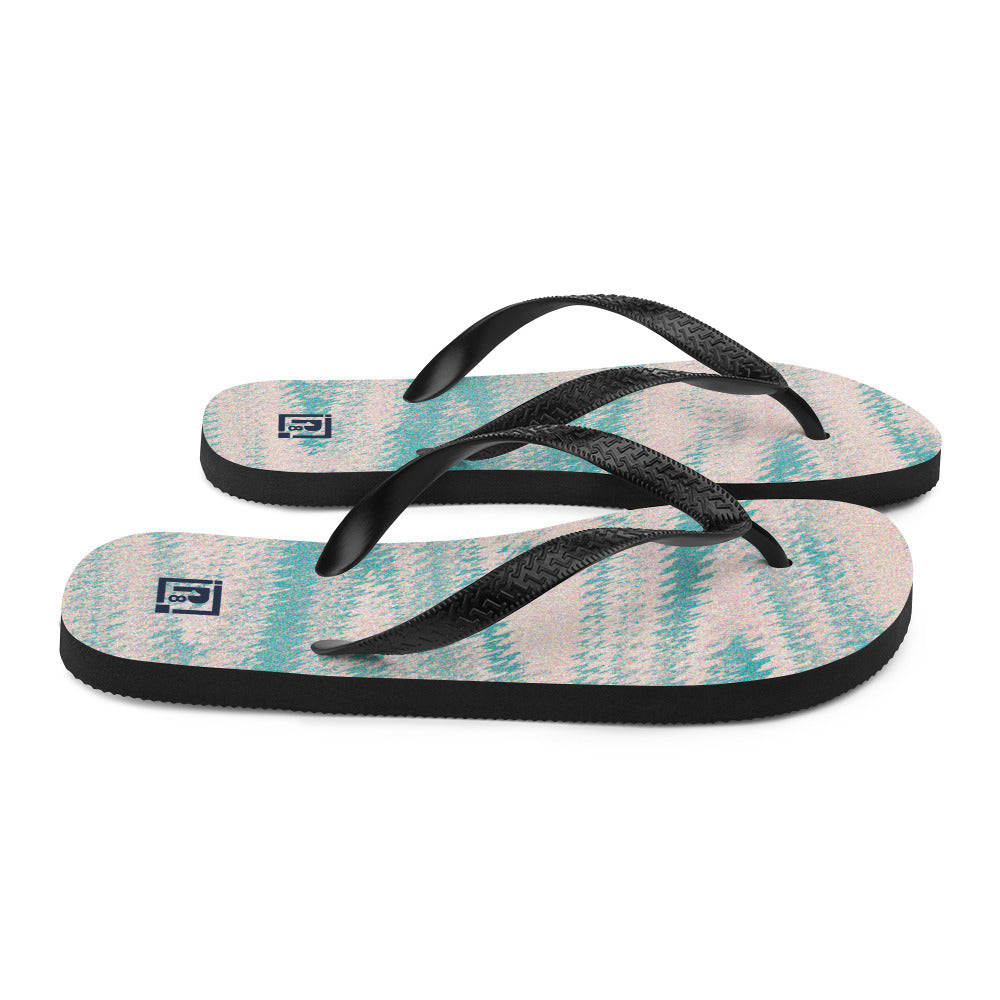 Women's Aqua Pastel Texture Flip Flops