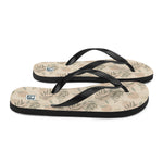 Women's Earth-Tone Leaf Print Flip Flops