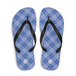 Men's Blue Plaid Flip-Flops