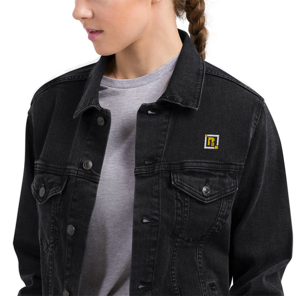 Women's Black Denim Jacket – "Nothing Will Work Unless You Do" Motivational Streetwear