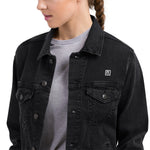 Women's Black Denim Jacket – "More Than Cool" Graphic Print Streetwear