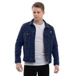 Men's Unisex Solid Dark Blue Denim Jacket