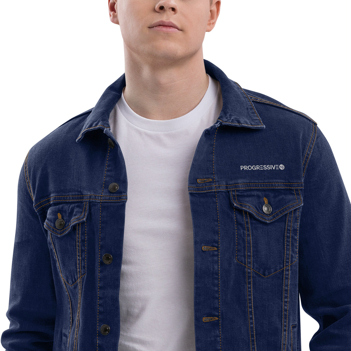 Men’s Classic Dark Blue Denim Jacket – Timeless & Versatile