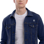 Men's Unisex Solid Dark Blue Denim Jacket