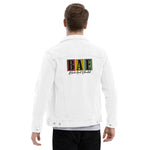 Men’s White Denim Jacket – “BAE: Black And Educated” Statement Piece
