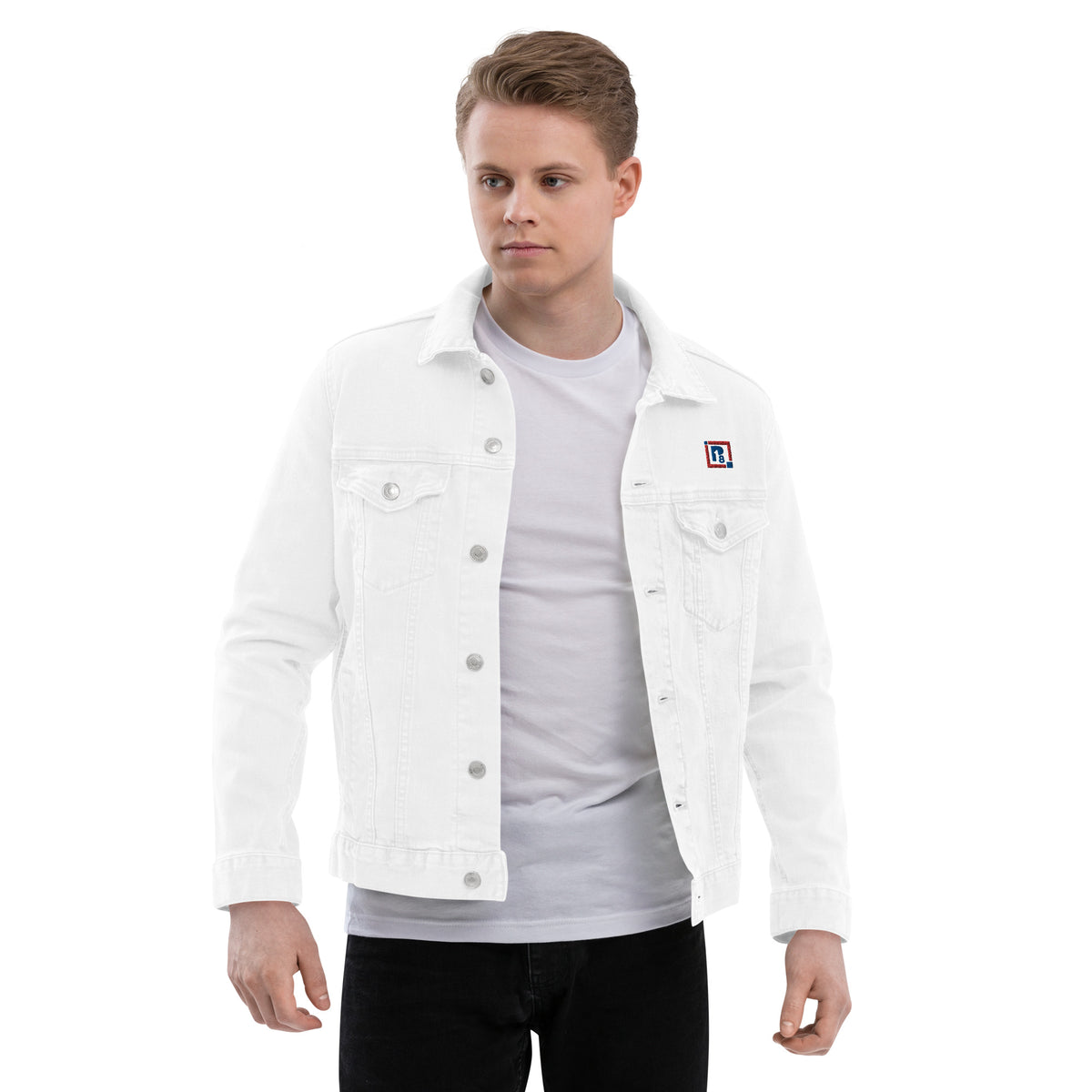 Men’s White Denim Jacket – “BAE: Black And Educated” Statement Piece