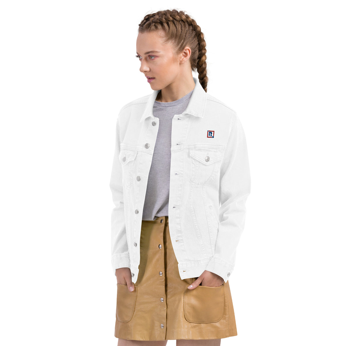 Women's Classic White Denim Jacket