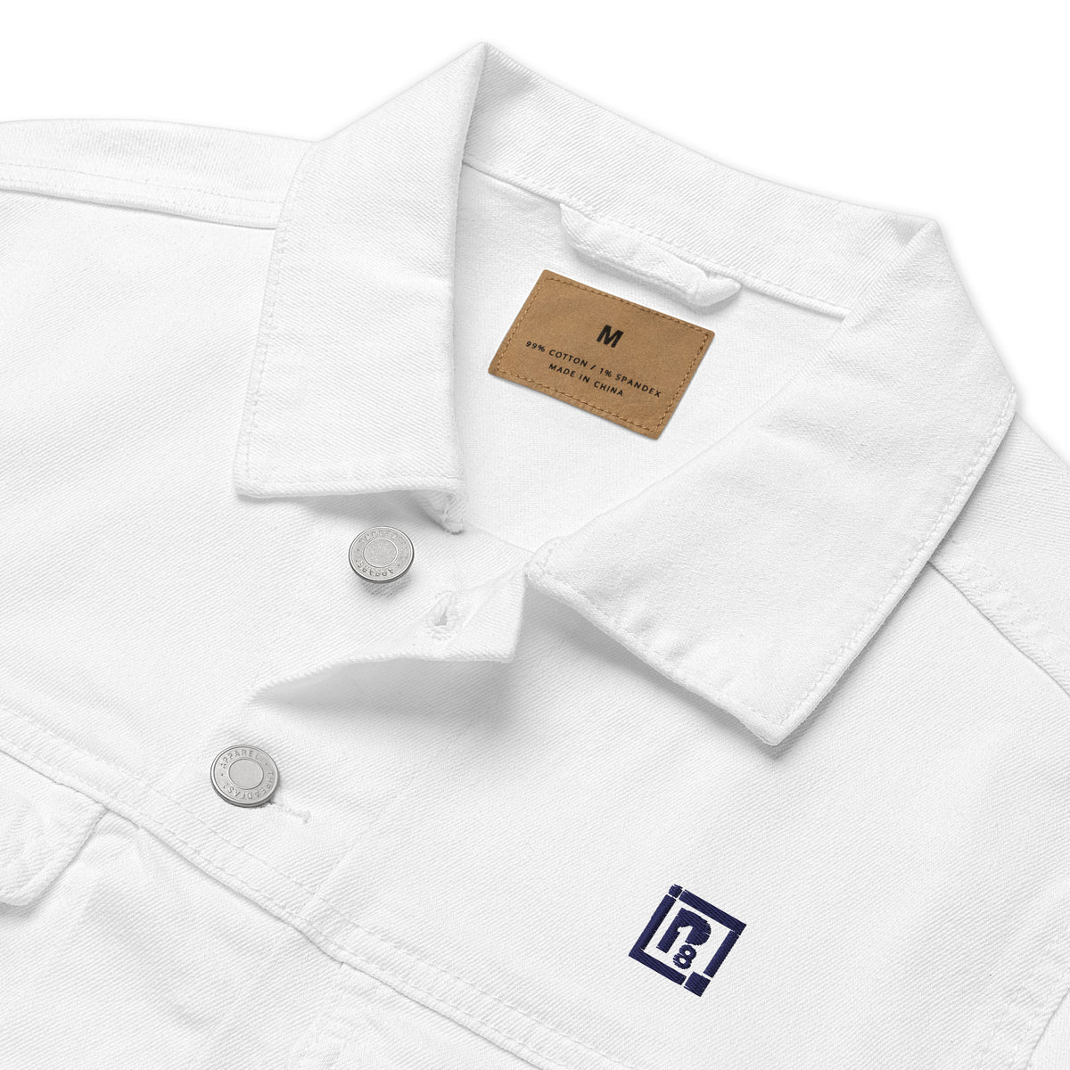 Women's White Denim Jacket – "FEELS" Graphic Print Streetwear Edition