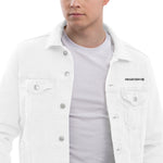 Unisex White Regular Denim Jacket