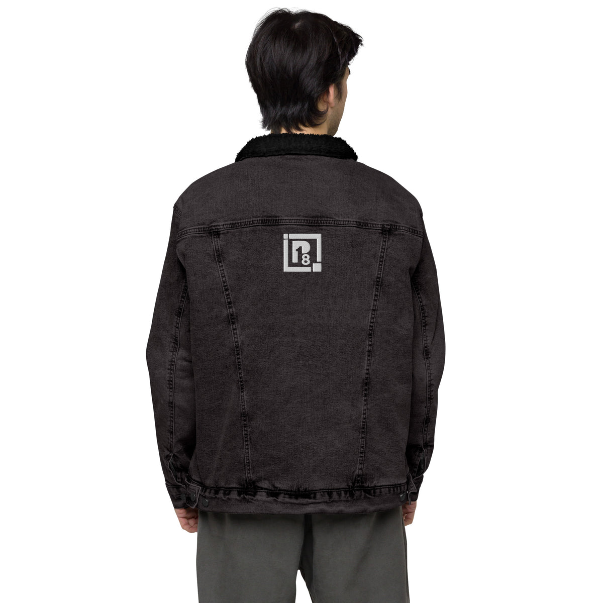 Unisex Black Sherpa Denim Jacket