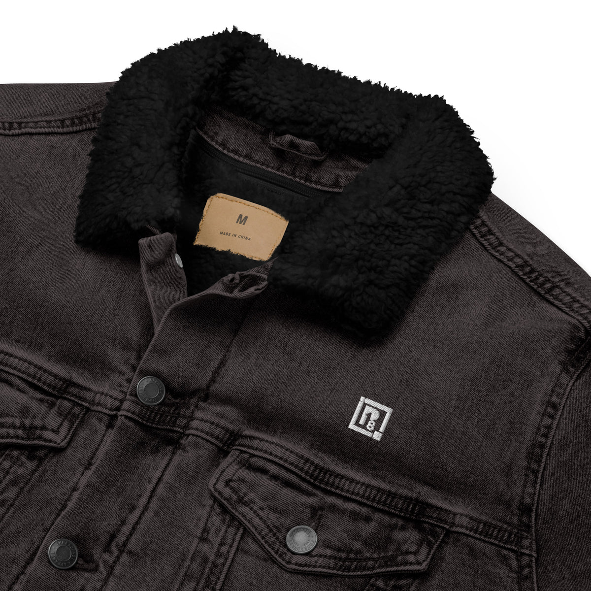 Women's Black Sherpa-Lined Denim Jacket – "Master The Hustle" Streetwear Edition