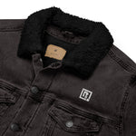 Men’s Black Denim Sherpa Jacket – ""Enjoy the Ride"" Graphic