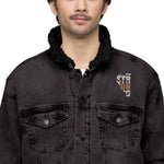 Unisex Black Sherpa Denim Jacket