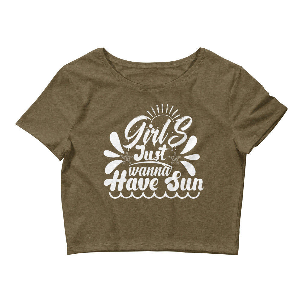 Women's "Girls Just Wanna Have Sun" Crop T-Shirt